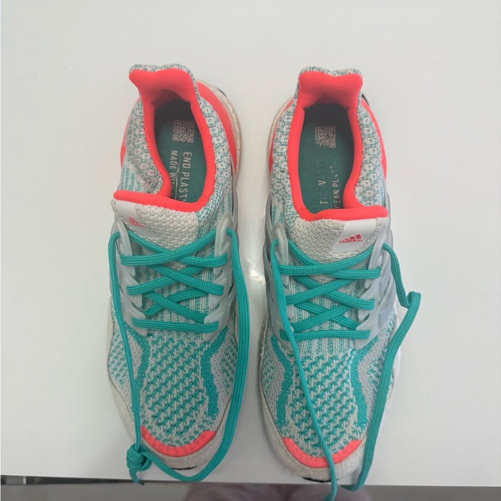 Adidas Aqua and Coral Running Shoes